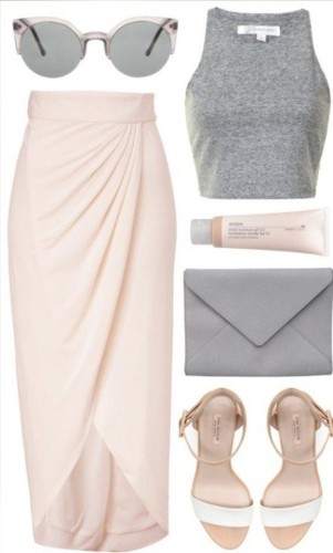 blush and grey look