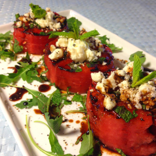 grilled watermellon with feta